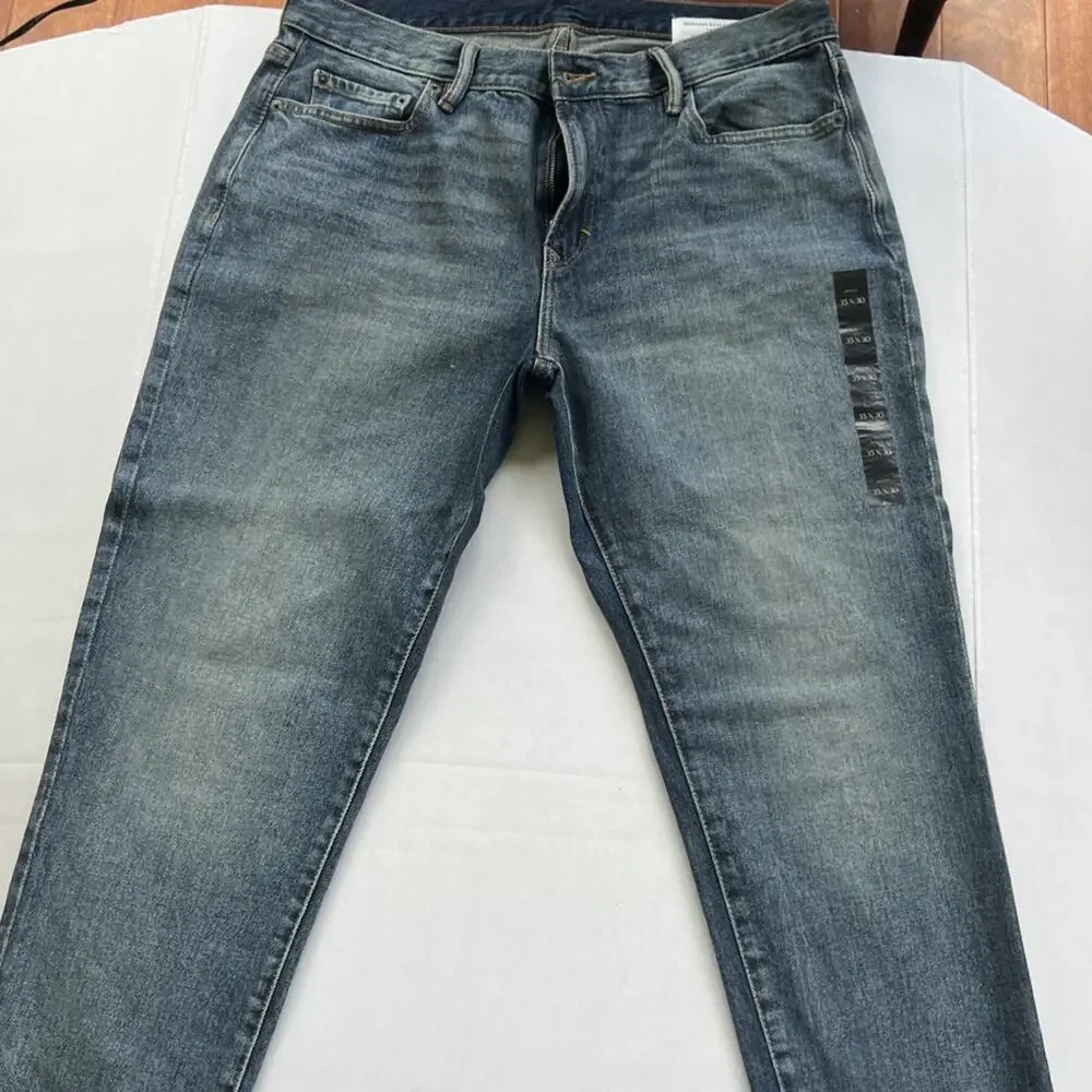Banana Republic NWT Slim Fit Std Jean Legacy Indigo Wash 35/30 Rugged Stretch